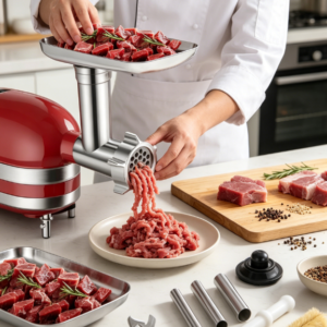 Stand Mixer Meat Grinder Attachment – Metal, Includes Sausage Stuffer