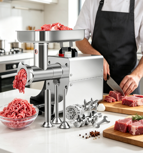 Heavy Duty Electric Meat Grinder for Home Use, 2800W Max, with 3 Grinding Plates, 3 Sausage Stuffer Tubes, Pusher and 2 Blades